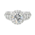14Kt White Semi Mount 1 1/4Ctw For 2Ctw Round Center