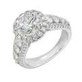 14Kt White Semi Mount 1 1/4Ctw For 2Ctw Round Center