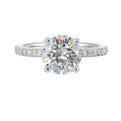 14Kt White Semi Mount 1/5Ctw For 2Ctw Round Center