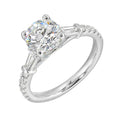 14Kt White Semi Mount 3/8Ctw For 1 1/2Ctw Round Center