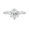 14Kt White Semi Mount 1/15Ctw For 2Ctw Oval Center