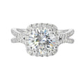 14Kt White Semi Mount 1/2Ctw For 2Ctw Round Center