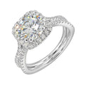 14Kt White Semi Mount 1/2Ctw For 2Ctw Round Center