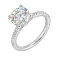 14Kt White Semi Mount 1/4Ctw For 2Ctw Round Center