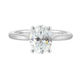 14Kt White Semi Mount 1/5Ctw For 2Ct Oval Center