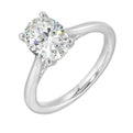 14Kt White Semi Mount 1/5Ctw For 2Ct Oval Center