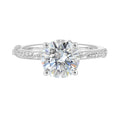 14Kt White Semi Mount 1/5Ctw For 2Ctw Round Center