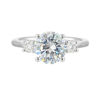 14Kt White Semi Mount 1/2Ctw For 2Ctw Round Center
