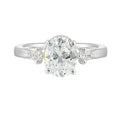 14Kt White Semi Mount 1/6Ctw For 2Ctw Oval Center