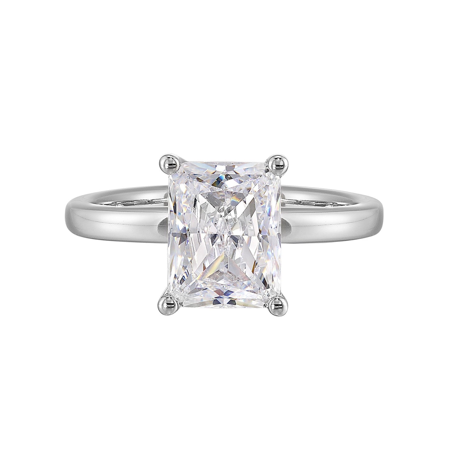 14Kt White Semi Mount 1/15Ctw For 2Ctw Radiant Center