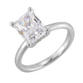 14Kt White Semi Mount 1/15Ctw For 2Ctw Radiant Center