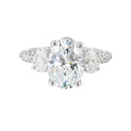 14Kt White Semi Mount 1Ctw For 3Ctw Oval Center