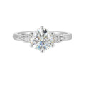 14Kt White Semi Mount 1/25Ctw For 1 1/2Ctw Round Center