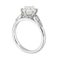 14Kt White Semi Mount 1/25Ctw For 1 1/2Ctw Round Center