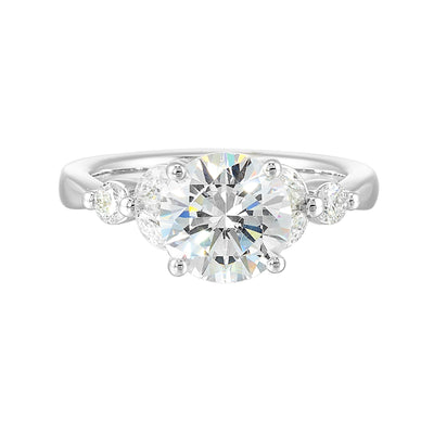 14Kt White Semi Mount 1/2Ctw For 2Ctw Round Center