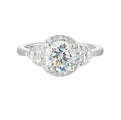 14Kt White Semi Mount 3/8Ctw For 1 1/2Ctw Round Center