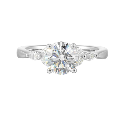 14Kt White Semi Mount 1/5Ctw For 1 1/2Ctw Round Center