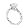 14Kt White Semi Mount 1/5Ctw For 1 1/2Ctw Round Center