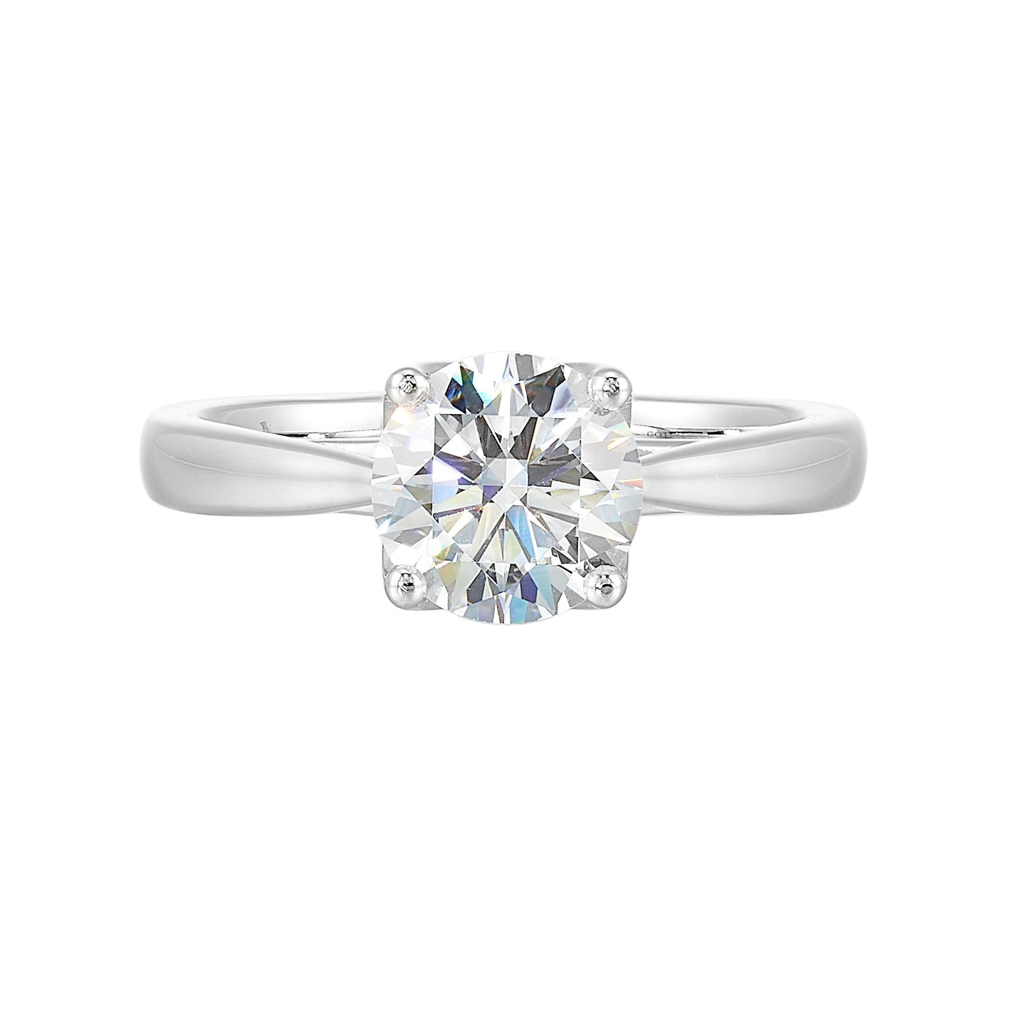 14Kt White Semi Mount For 1 1/2Ctw Round Center