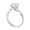 14Kt White Semi Mount For 1 1/2Ctw Round Center
