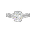 14Kt White Semi Mount 3/8Ctw For 2Ctw Radiant Center