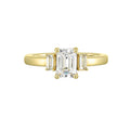 14Kt Yellow Semi Mount 1/5Ctw For 1 1/2Ctw Emerald Cut Center
