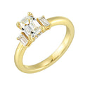 14Kt Yellow Semi Mount 1/5Ctw For 1 1/2Ctw Emerald Cut Center