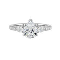 14Kt White Semi Mount 1/2Ctw For 2Ctw Pear Center
