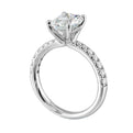14Kt White Semi Mount 1/4Ctw For 1 1/2Ctw Emerald Cut Center