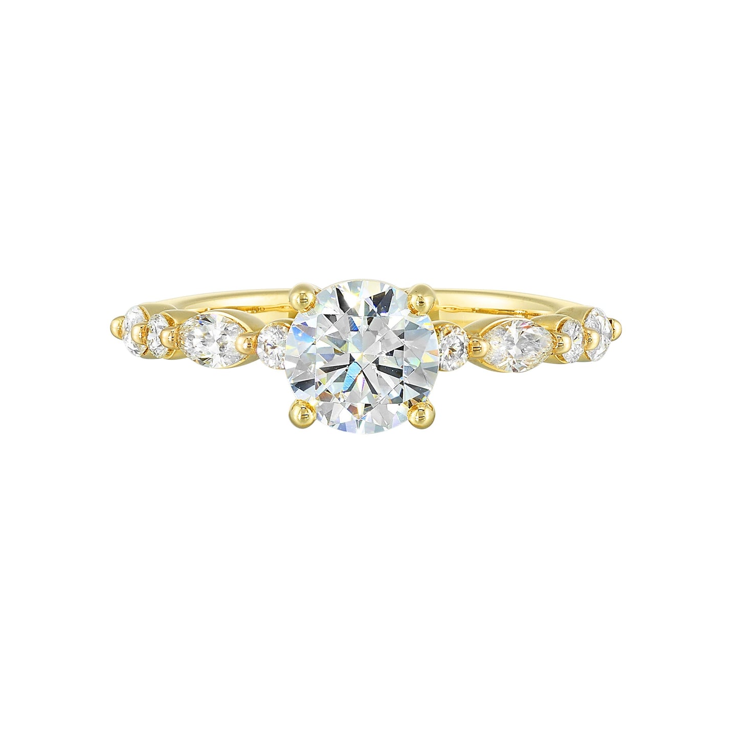 14Kt White Semi Mount 1/2Ctw For 1Ctw Round Center