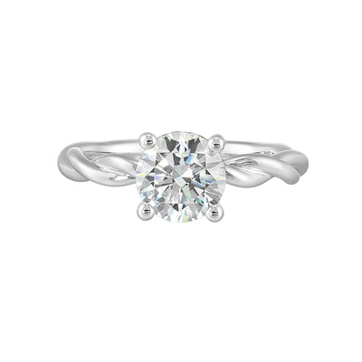14Kt White Semi Mount 1/20Ctw For 1 1/2Ctw Round Center