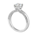 14Kt White Semi Mount 1/4Ctw For 1Ct Round Center