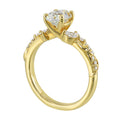 14Kt Yellow Semi Mount 1/4Ctw For 1Ctw Oval Center