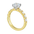 14Kt Yellow Semi Mount 5/6Ctw For 1Ctw Round Center
