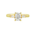 14Kt Yellow Semi Mount 1/3Ctw For 1 1/2Ctw Emerald Cut Center