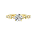 14Kt Yellow Semi Mount 1/3Ctw For 1Ctw Round Center
