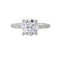 14Kt White Semi Mount 1/5Ctw For 2Ct Round Center