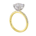 14Kt White Yellow Semi Mount 1/5Ctw For 2Ct Round Center