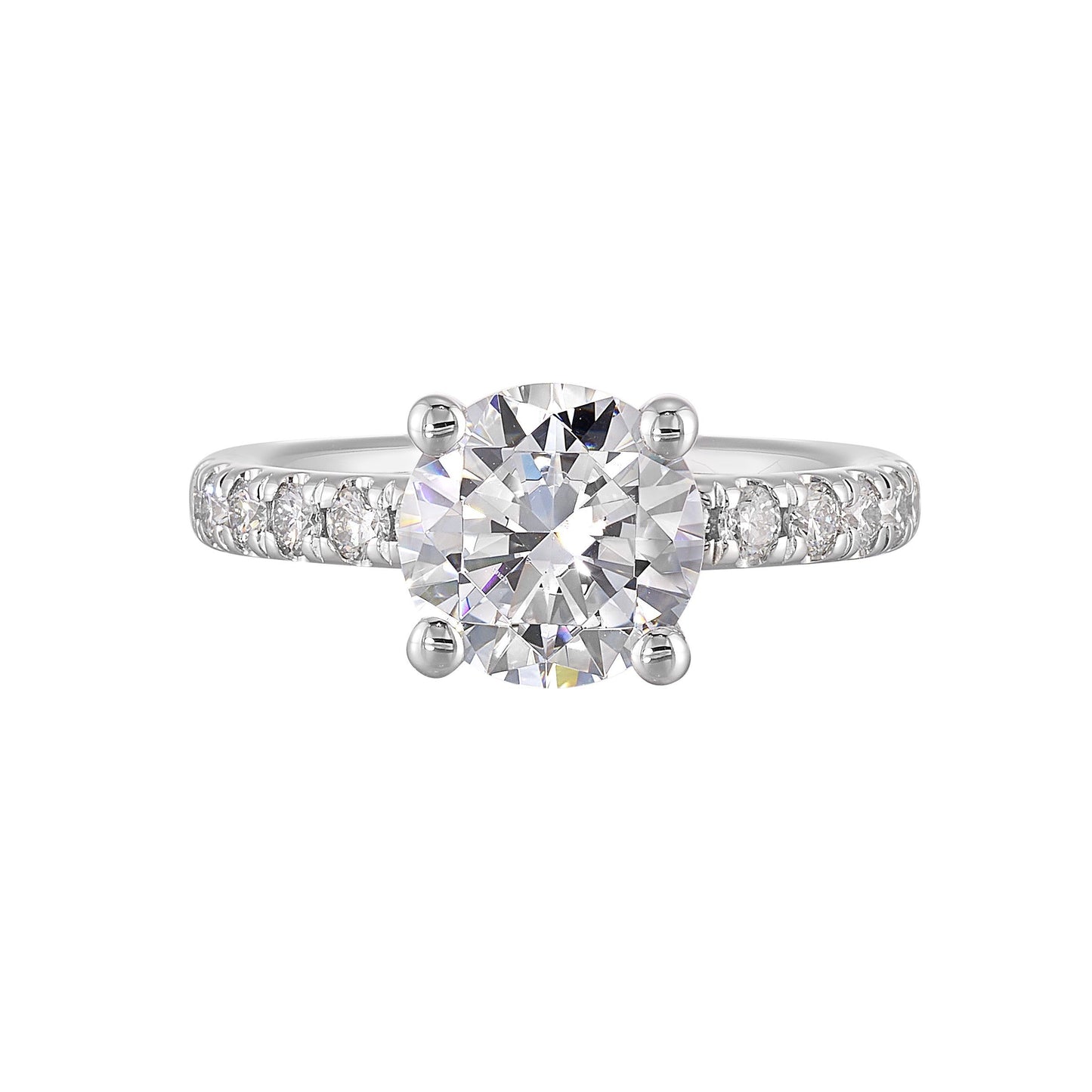 14Kt White Semi Mount 3/8Ctw For 2Ct Round Center