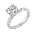 14Kt White Semi Mount 3/8Ctw For 2Ct Round Center