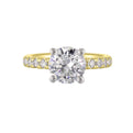 14Kt White Yellow Semi Mount 3/8Ctw For 2Ct Round Center