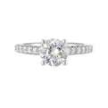 14Kt White Semi Mount 1/2Ctw For 1 1/2Ct Round Center