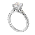 14Kt White Semi Mount 1/2Ctw For 1 1/2Ct Round Center