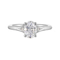 14Kt White Semi Mount 1/10Ctw For 1Ct Oval Center