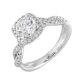 14Kt White Semi Mount 1/3Ctw For 1Ct Round Center