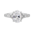 14Kt White Semi Mount 1/3Ctw For 2Ct Oval Center