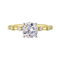 14Kt White Yellow Semi Mount 1/4Ctw For 1 1/2Ct Round Center