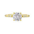 14Kt Yellow Semi Mount 1/6Ctw For 1 1/2Ct Round Center