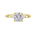 14Kt Yellow Semi Mount 1/5Ctw For 1 1/2Ct Round Center