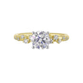 14Kt White Yellow Semi Mount 1/5Ctw For 1Ct Round Center